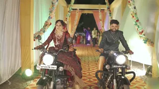 Bride And Groom’s Wedding Entry On Bullet Bikes Earns Them Biker Couple Title | Viral Video